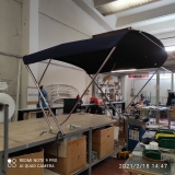 Preview: Bimini mit Geräteträger "Strange". Breite 215cm