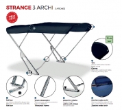 Bimini mit Geräteträger "Strange". Breite 170cm