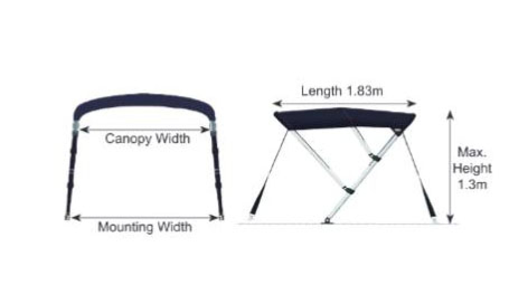3 Stangen Bimini Oceansouth Breite 190-210cm